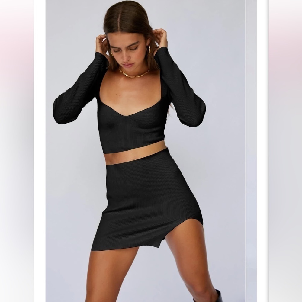 SNDYS ARMOUR Rib Crop Top & Mini Skirt. Size S/M - Picture 1 of 14